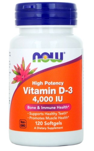 Now Vitamin D3 4000IU 120 Softgels main image 1