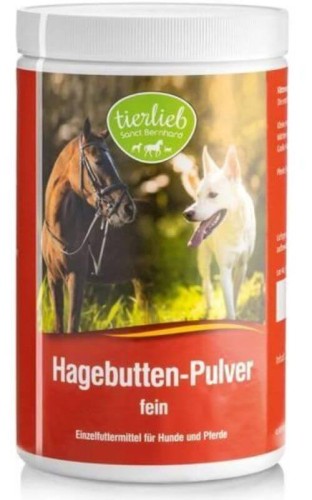 Dzika róża dla psów i koni sproszkowane owoce 500 g Tierlieb Sanct Bernhard