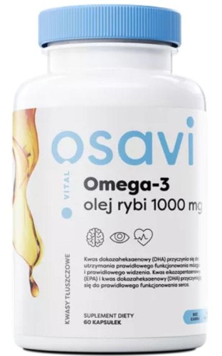 Osavi Omega-3 olej rybi 1000 mg (cytryna), 60 kapsułek