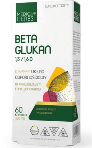Beta Glukan 1,3/1,6D 320mg 60 kapsułek Medica Herbs