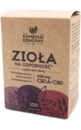 Zioła na odporność 500mg CBDA+CBD 100 kapsułek Kombinat Konopny