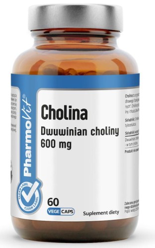Pharmovit Clean Label Cholina Dwuwinian choliny 600 mg, 60 kaps