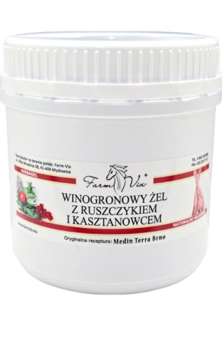 Żel winogronowy z Ruszczykiem i Kasztanowcem 600 g Farm-Vix