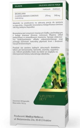 Bromelaina 270mg, 60 kapsułek Medica Herbs2_500x800.jpg
