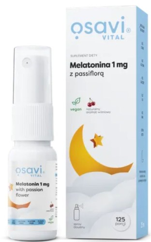 Osavi Melatonina z passiflorą  1 mg  smak wiśnia, spray 25 ml 