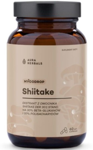 Aura Herbals Mycodrop - Shiitake 30:1, 30% beta-glukan - 60 kapsułek