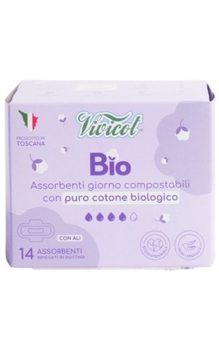 Podpaski na dzień ze skrzydełkami 14 sztuk Vivicot BIO