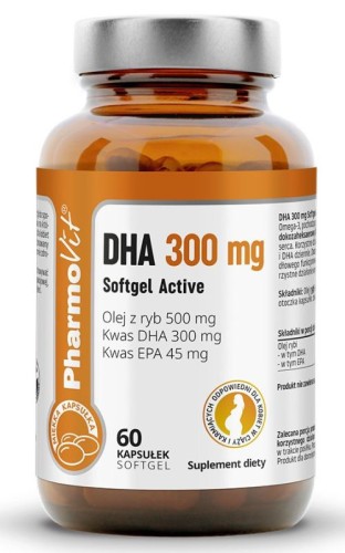 DHA 300 mg Softgel Active 60 kaps Clean Label Pharmovit 