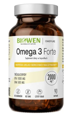 Biowen Omega-3 Forte, EPA 1000 mg, DHA 500 mg 90 kaps