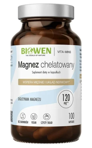 Biowen Magnez Chelatowany - Diglicynian - 100 kaps