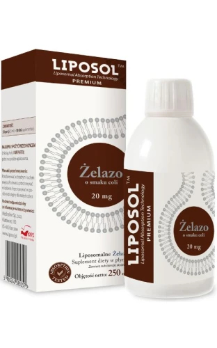 Aliness Liposol Liposomalne Żelazo 20 mg smak Coli 250 ml