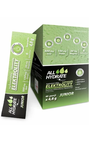 Elektrolity STICK JUNIOR Lemonade 4,8 g x 40 saszetek ALLHydrate