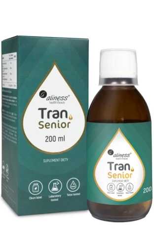 Aliness Tran (olej z dorsza) SENIOR + D3 4000 IU 200 ml