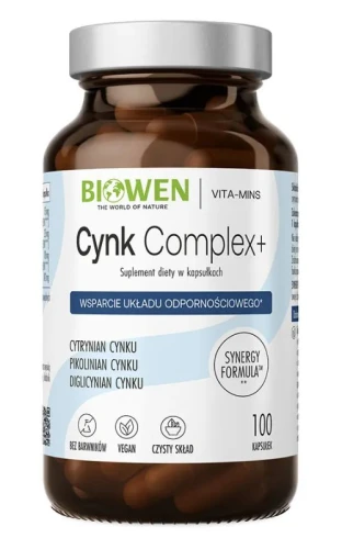 Biowen Zinc 3X Immunity, Cynk Complex+ 100 kapsułek 
