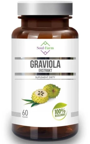 Graviola ekstrakt 20:1, 550 mg 60 kaps Soul-Farm