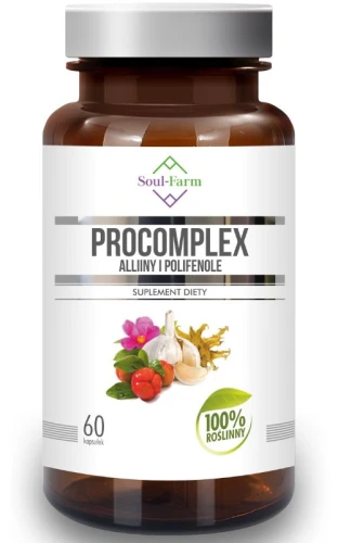 PROCOMPLEX ALLINY I POLIFENOLE (czosnek, czarci pazur, czystek, acerola) 60 kaps Premium Soul-Farm