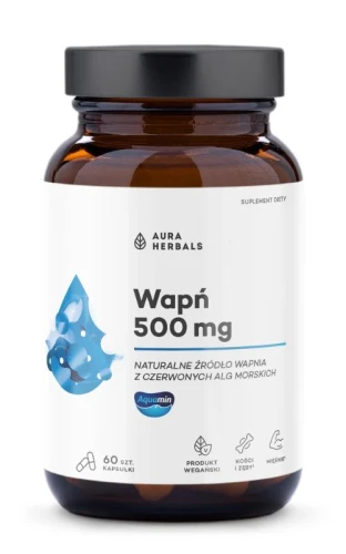 Aura Herbals Wapń 500 mg, Aquamin, kapsułki 60 szt.