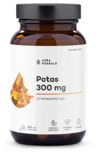 Aura Herbals Potas 300 mg, cytrynian potasu, kapsułki 60 szt.