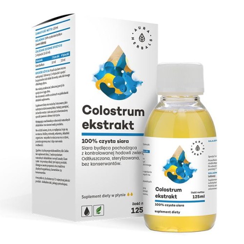 Colostrum 100% czysta siara bydlęca 125 ml, Aura Herbals