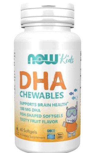 NOW Foods Kids Fish Oil DHA dla dzieci  60 kapsułek do żucia